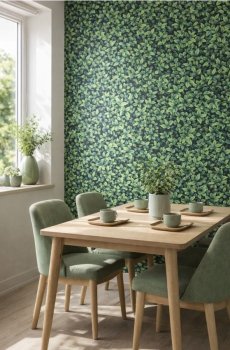 Самоклеюча шпалера з рослинним мотивом - зелений
