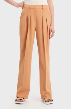 Женские оранжевые брюки WOOL TWILL PLEATED STRAIGHT PANT Оранжевый 34 Calvin Klein K20K205126