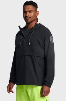 Мужской черный анорак UA RUN ANYWHERE ANORAK Черный M Under Armour 1386622-001