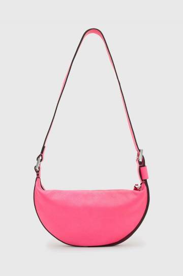 Кожаная сумочка AllSaints HALF MOON цвет розовый WB720Z Кожаная сумочка AllSaints HALF MOON цвет розовый WB720Z