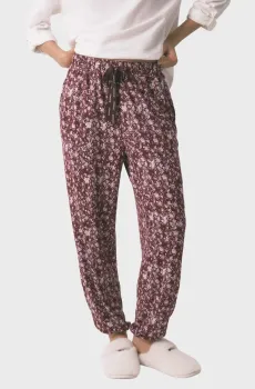 Женские бордовые брюки с узором Бордовый XXL womensecret 3703228