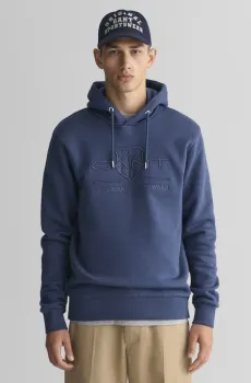 Мужское синее худи REG TONAL SHIELD Синий XL Gant 2037020