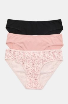 Класичні трусики, 3 пари - різнобарвний