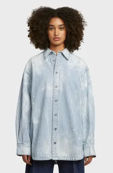 Женская джинсовая рубашка в полоску Maxi overshirt Разноцветный S G-Star RAW D26853,E088