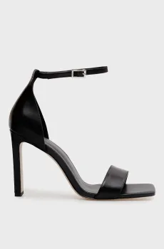 Женские черные кожаные босоножки Azalea Черный 37 PRPY PRSLT1583W