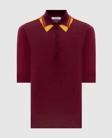 Бордовое поло Wendelyn из кашемира и шелка