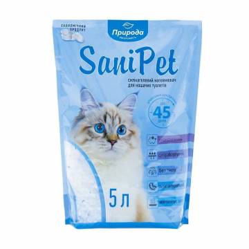 Силикагелевый наполнитель туалетов для кошек Природа Sani Pet, 5 л Силикагелевый наполнитель туалетов для кошек Природа Sani Pet, 5 л