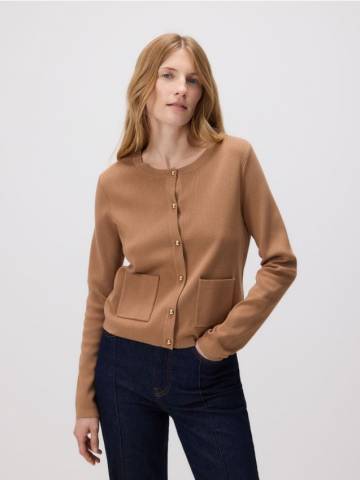 Reserved - Кардиган з віскози - бежевий - YT249-80X