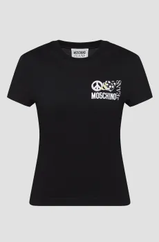 Женская черная футболка Черный M Moschino J0707.3762;3555