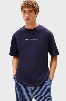 Мужская темно-синяя футболка SS TEE CONT Синий XL Tommy Hilfiger UM0UM03685
