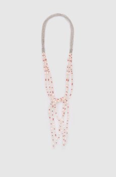 Розовые бусы с цепочкой мониль