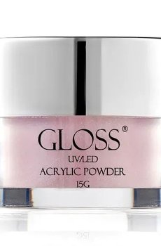 Акриловая пудра для ногтей Gloss UV/LED Acrylic Powder 019 Светло-розовый с блеском, 15 г