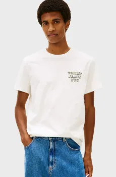 Мужская белая футболка SLIM ENTRY Белый XL Tommy Jeans DM0DM22321