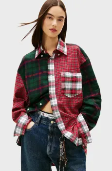 Женская рубашка в клетку TOMMY GIRL TARTAN Разноцветный S Tommy Jeans DN0DN00090