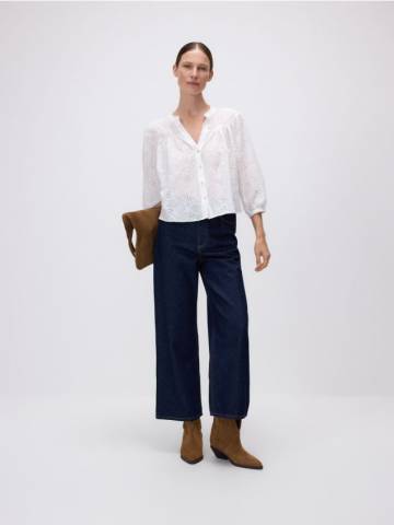 Reserved - Сорочка з ажурним візерунком - кремовий - 077HN-01X