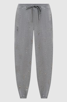 Серые джоггеры с аппликацией