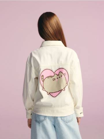 Reserved - Джинсова куртка Pusheen - кремовий - 709EG-01X Reserved - Джинсова куртка Pusheen - кремовий - 709EG-01X