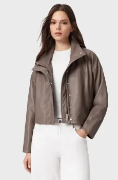 Женская бежевая кожаная куртка RYDER Бежевый L AllSaints W082LE