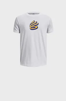 Детская белая футболка UA CURRY DROP SHADOW SS Белый 8 Under Armour 1376679-100