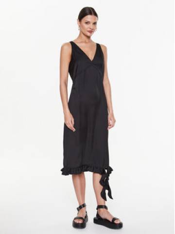Remain Коктейльна сукня Light Satin Frill RM2212 Чорний Regular Fit Remain Коктейльна сукня Light Satin Frill RM2212 Чорний Regular Fit