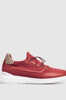 Красные комбинированные кроссовки с логотипом монограмма