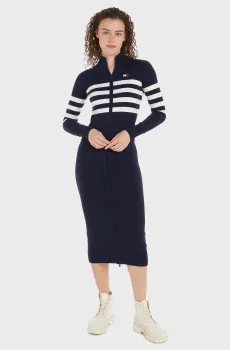 Женское темно-синее платье TJW STRIPE MIDI Синий XS Tommy Jeans DW0DW18476