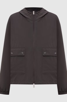 Коричневая ветровка с шерстью