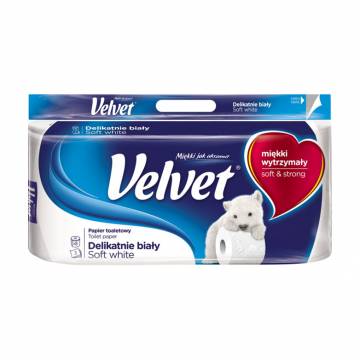 Туалетная бумага Velvet Деликатный, белая, 3-слойная, 153 отрыва, 8 рулонов Туалетная бумага Velvet Деликатный, белая, 3-слойная, 153 отрыва, 8 рулонов