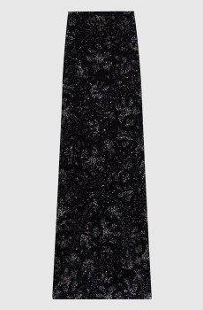 Черная юбка макси с кристаллами
