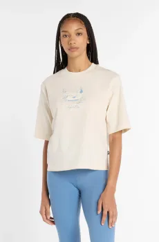 Женская бежевая футболка Apres Run Bath Бежевый XS New Balance WT53928LIN