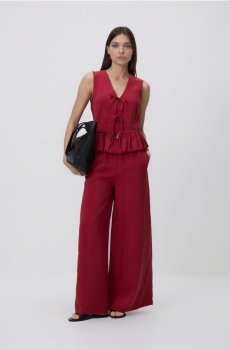 Reserved - Короткий жилет з модалі - буряковий - 917HU-83X