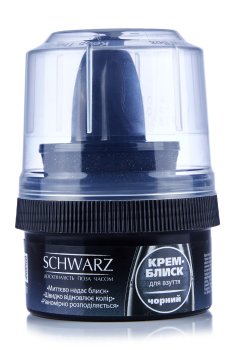 Крем-блеск для обуви SCHWARZ с апликатором, черный, 50 мл