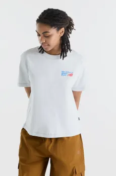Женская белая футболка Athletics Premium Logo Белый XL New Balance WT62B7V2AHH