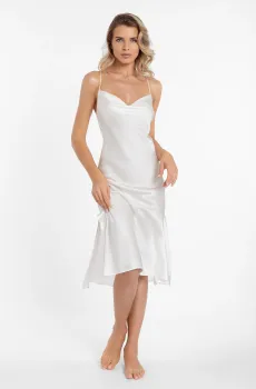 Женская белая шелковая ночная рубашка Белый 38 MARC&ANDRE S24-06SS103-L