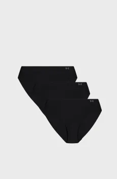 Женские черные трусики (3 шт) UA PURE STRETCH NO SHOW BIKINI-SOLID 3PK Черный S Under Armour 1383897-001