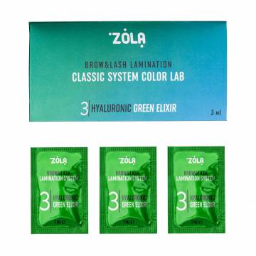 Набор для ламинирования бровей и ресниц Zola Brow & Lash Lamination Classic System Color Lab 03 Hyaluronic Green Elixir, 3*1 мл Набор для ламинирования бровей и ресниц Zola Brow & Lash Lamination Classic System Color Lab 03 Hyaluronic Green Elixir, 3*1 мл