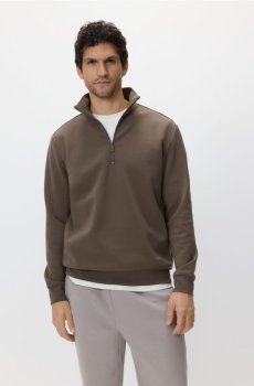 Reserved - Однотонна толстовка з високим коміром - кавовий - 382HM-84X