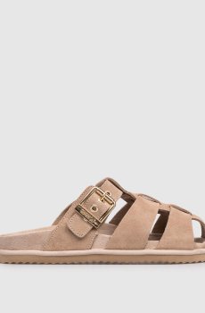 Бежевые мюли замшевые SLOFIW