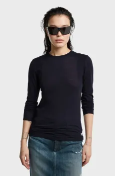 Женский темно-синий лонгслив Ribbed Синий S G-Star RAW D25058,C954