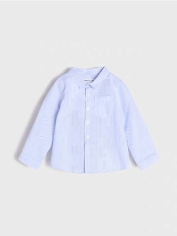 Сорочка зі змішаною тканиною з льоном - білий