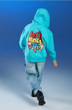 Бавовняна худі з капюшоном та принтом на спині Sonic the Hedgehog - морська хвиля