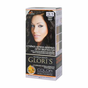 Стойкая крем-краска для волос Gloris Gloss & Grace для двух применений 3.1 Ледяной шатен, 130 мл Стойкая крем-краска для волос Gloris Gloss & Grace для двух применений 3.1 Ледяной шатен, 130 мл
