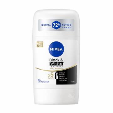 Антиперспирант-стик NIVEA Черное и белое невидимый Гладкий шелк, женский, 50 мл Антиперспирант-стик NIVEA Черное и белое невидимый Гладкий шелк, женский, 50 мл