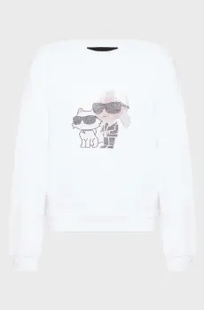 Женский белый свитшот ikon rs duo Белый XL Karl Lagerfeld A3W20069