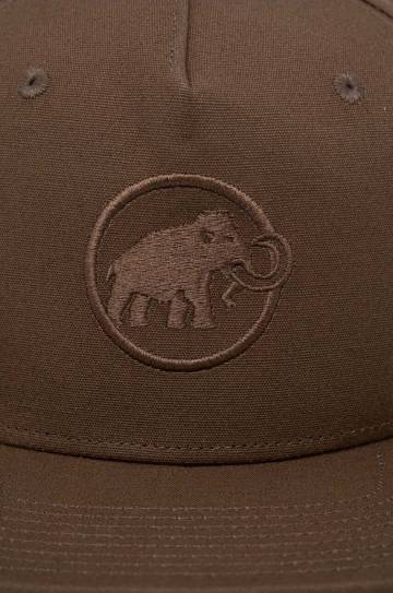 Хлопковая кепка Mammut цвет коричневый с аппликацией