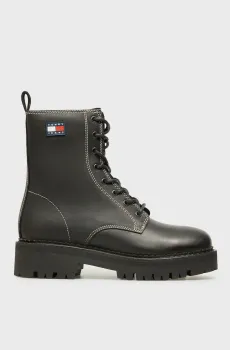 Женские черные кожаные ботинки URBAN Черный 39 Tommy Jeans EN0EN02907