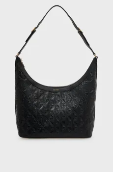 Женская черная сумка EMBLEM AOP DEBOSSED Черный ONESIZE Calvin Klein LV04F3875G