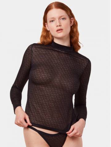 Triumph Блузка Triumph Signature Sheer Shirt 10216862 Чорний Slim Fit Triumph Блузка Triumph Signature Sheer Shirt 10216862 Чорний Slim Fit