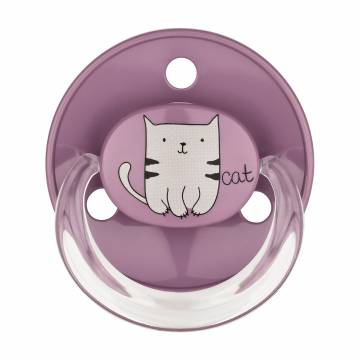 Пустышка круглая латексная Baby-Nova Panda&Turtle с кольцом и рисунком, розовая и сиреневая, от 0 до 24 месяцев, 2 шт (3966370)