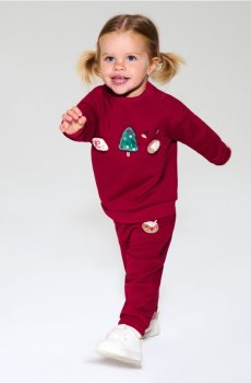 Спортивні штани з різдвяним мотивом - червоний